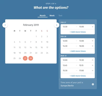 Doodle free scheduling app interface